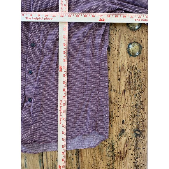 Express Mens Extra Slim Fit Dress Shirt Size M Burgundy Pattern 100% Cotton - Picture 6 of 6